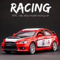 CCA 1/32 MITSUBISHI LANCER EVOLUTION รถแรลท์รถบัสของเล่นหล่อโลหะออโต้ดายขนาดเล็กพร้อมเสียงและเบาหล่อโมเดลรถอัลลอยจำลองประตูรถหล่อหล่อขึ้นรูปเปิดใช้งานของตกแต่งคอลเลกชันของขวัญ