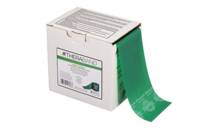 THERABAND Resistance Band 50 Yard Roll, Heavy Green Non-Latex Professional Elastic Bands For Upper &amp; Lower Body Exercise, Physical Therapy, Pilates, &amp; Rehab, Dispenser Box, Intermediate Level 1 Green - Heavy