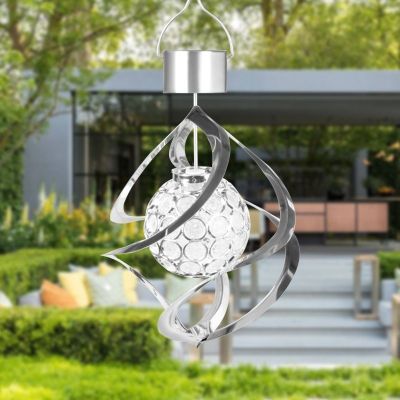 Solar Powered Wind Chime Light LED Garden Hanging Spinner Color Changing Lawn Yard Home Decoration