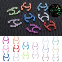 8Pcs/bag Acrylic Luminous Fake Nose Septum Rings Non Pierced Clip On Nose Hoop Rings Faux Septum Nose Ring Horseshoe Piercing