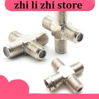 zhilizhi Store Rf Coaxial Connector F Type Male Female To Triple Female Plug Jack 3 In 1 Tv Jack Plug T Type Antenna Adapter