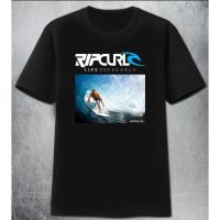 Rip Tee Curl T-Shirt MenS Black Wave Palm Trees Logo Surfer Graphic Tee Men