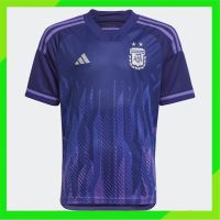 ♚♗ เสื้อกีฬาแขนสั้น ลายทีมชาติฟุตบอล Argentina 2022-2023 ชุดเยือน 10