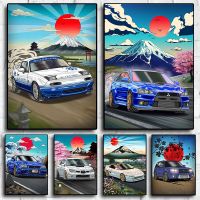 Ultra Cool 80S Japan JDM โปสเตอร์รถ Aesthetic Speed GTR CRV Neon Nature Moon Fuji Cars Tokyo ภาพวาดผ้าใบ Wall Art Home Drive Room Decor