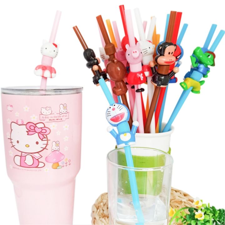 5-3-1pcs-plastic-drinking-straws-birthday-party-decorations-spider-hero-tableware-mickey-mouse-reusable-eco-straw-kids-straws