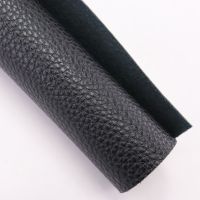 30x134cm Roll Black Smooth Litchi Lychee Embossed Cross Faux Synthetic Artificia Leather Fabric For Bows Earring Handbags HM001