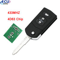 3 Buttons 433MHZ Folding Flip Remote Key with 4D63 Chip Keyless Entry For Mazda Wings Rui M6