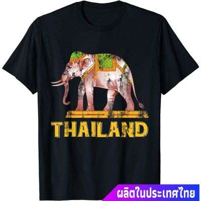 ช้างไทย มีคุณธรรมสูง เป็นมงคล ให้เกียรติ ศักดิ์สิทธิ์  Elephant Thailand T-Shirt คอกลม แฟชั่น  ผ้าฝ้ายแท้ เสื้อยืด ผ้าฝ้S-5XL