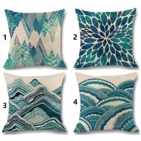 Pillow case40x40,45x45,50x50,60x60.70x70,Cotton linen Ocean Wave Throw Pillow cover,Car and sofa lumbar cushions cover,pillowcase square.