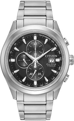 Citizen Eco-Drive Chandler Chronograph Mens Watch, Super Titanium, Weekender, Silver-Tone (Model: CA0650-58E)