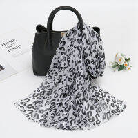 150x50cm R Leopard Print Chiffon Silk Scarf Women Versatile Sunscreen Shawl Ladies Girls Neck Warmer Decorative Muffler2023