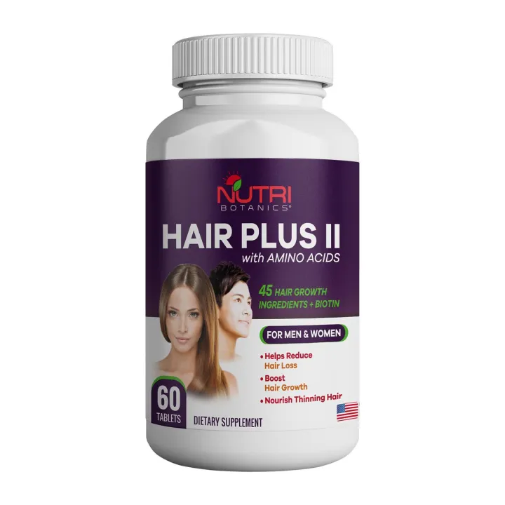 Nutri Botanics Hair Plus II With Amino Acids Hair Growth Supplement - Stop Hair  Loss With Biotin | Lazada Singapore