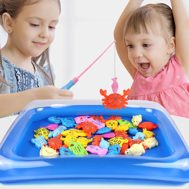 Magnetic FIshing Game Baby Plastic Fish Rod Set Toy Montessori