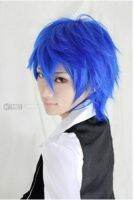 วิกผม Anime สำหรับ Vocaloid Kaito คอสเพลย์วิกผมสั้นสีน้ำเงินผมปลอมตรงผู้ชายแฟชั่น Peruca Pelucas