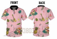 stock）GolfSummer Gods （in- Flowers&amp;Flamingos Cool Tech Performance Polo Quick Dried Golf Activity High Quality 19 high-quality