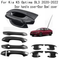 1 Set Door Handle Cover+Door Bowl Cover for Kia K5 Optima DL3 2020-2022 Exterior Door Handles Car Door Handle Cover Trim