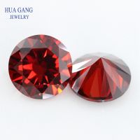 hotx【DT】 11 20mm Garnet Round 5A Cut Loose CZ Stone Synthetic Jewelry shipping