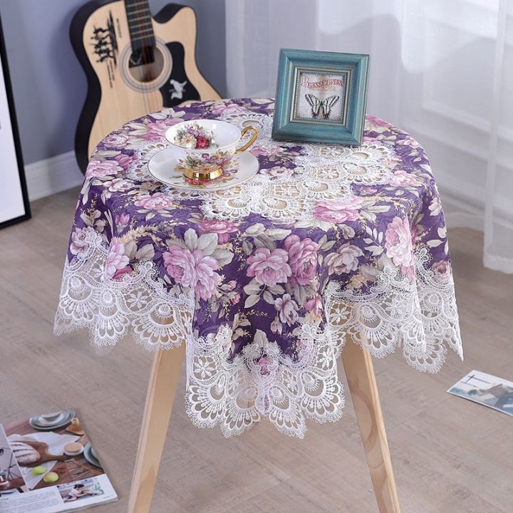 modern-damask-fabric-lace-border-square-tablecloth-wall-cabinet-washing-machine-air-conditioner-refrigerator-lcd-tv-cover-cloth