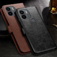 [2023สุดฮอต] สำหรับ A1 Redmi + 4G เคสกระเป๋าสตางค์แบบแม่เหล็กขาตั้งหนังพับได้ Coque Redmy A1 A 1 Plus + 220733SFG 6.52 "ปกป้อง Funda บน Redmia1