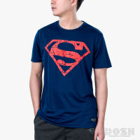 DOSH MENS T-SHIRTS SUPERMAN เสื้อยืดคอกลม แขนสั้น ผ้าโพลีเอสเตอร์ ผู้ชาย FSMT5226-NV