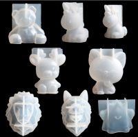 Transparent Unicorn Silicone Epoxy Resin Molds Geometry Bear Rabbit Mould Animal Aromatherapy Candle Making Form Decoration Tool Bread  Cake Cookie Ac