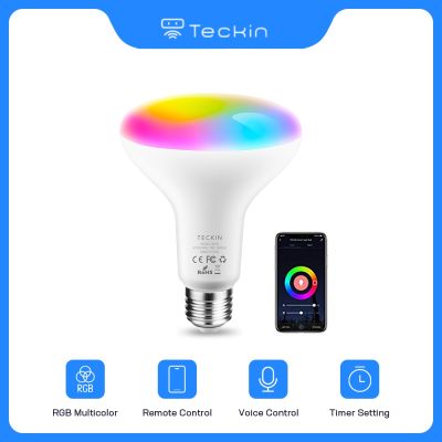 ♛❏♈ Teckin Smart WiFi LED Bulbs RGB Multicolor For Alexa Google Home Dimmable Timing 13W 1300L 6500K E26 LED Smart Light Lamp Bulb