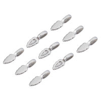 10pc 304 Stainless Steel Glue-on Flat Pad Pendant Bails Stainless Steel Color 23x7.5x6mm Hole: 7x3mm