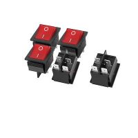 ‘；。、】= AC 125V/250V 16A 4 Terminal Red Light ON-OFF I/O SPST Boat Rocker Switch 5 Pcs