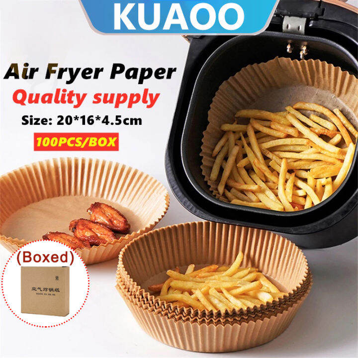 KUAOO 100Pcs Air Fryer Parchment Paper Liners NonStick Disposable Air