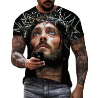 2023ใหม่ jeuss Christ 3D พิมพ์เสื้อยืดผู้ชายผู้หญิงแฟชั่นฤดูร้อนลำลองแขนสั้น Cool T เสื้อ Harajuku streetwe ขนาดใหญ่เสื้อ6XL