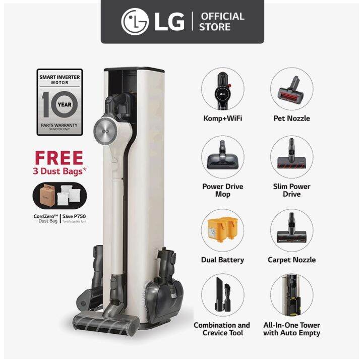 Lg Cordzero™ Cordless Handstick Vacuum With All In One Tower™ A9t Ultra