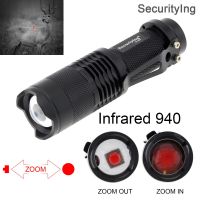 SecurityIng IR 850nm 940nm LED Flashlight Adjustable Focus Infrared Tactical Torch Waterproof Night Vision IR Light for Hunting Rechargeable  Flashlig