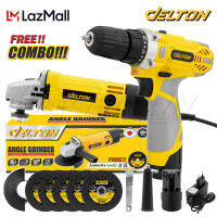 ชุดสุดคุ้ม!! DELTON สว่านไร้สาย สว่าน 28V 2 ระบบ รุ่น PRO-S-28V Cordless Drill Pro Series พร้อม DELTON เครื่องเจียร ลูกหมู หินเจียร 4 นิ้ว 1,050W รุ่น DT-954 แถมฟรี!! ใบตัดเหล็ก 5 ใบ พร้อม อุปกรณ์ ครบชุด