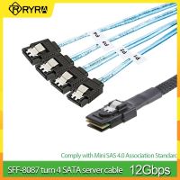 RYRA 1/0.5M 12Gbps Mini-SAS SFF-8087 To 4 SATA Cable SAS 36P To 4 SATA3.0 Hard Drive Data Splitter Cable For Server