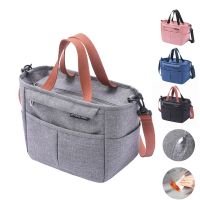 ▽✾ Portable Lunch Box Insulated Thermal Bag Picnic Food Cooler Pouch Large Capacity Shoulder Bento Storage Bags for Women Children