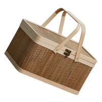 Basket Picnic Wicker Storage Woven Baskets Flower Serving Fruit Willow Natural Handheld Snack Hood Candy Rattan Seagrass White