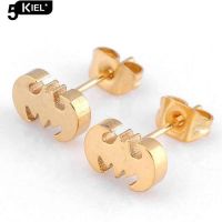 Kiel Mens Punk Bat Stainless Steel Srew Back Ear Stud Earrings Ear Jewelry