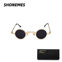 SHONEMES Small Round Sunglasses Men Women Sun Glasses Retro Punk Metal Frame Outdoor Tiny Shades for Uni