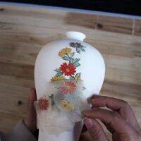 (Rui baoG)ศิลปะเซรามิก Underglaze สีดอกไม้กระดาษพอร์ซเลนสีฟ้าและสีขาวสติกเกอร์ Jingdezhen DIY กระดาษถ่ายโอนเซรามิกดินพลาสติก