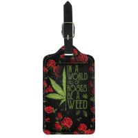 【DT】 hot  Twoheartsgirl Suitcase Identifier Label Weed Maple Leaf Unisex Baggage Boarding Tag Resealable Tags Vacation Travel Accessories