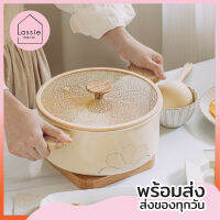 NEW【พร้อมส่ง】หม้อจัมโบ้หูจับ Minimal Flower สามารถตั้งเตาได้ สไตล์เกาหลี LassieDecor????