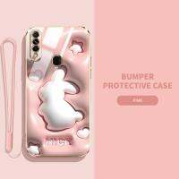 เคสโทรศัพท์สำหรับ OPPO A31 A8กระต่ายน่ารักการ์ตูน2020สุนัขลายฝาครอบด้านหลังกันกระแทกป้องกันรอยขีดข่วนป้องกันการตกหล่นสายคล้องคอ