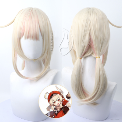 Genshin Impact Klee Wig Cosplay Long Hair Woman Fluffy Hairpiece Anime Heat Resistant Synthetic Hair Halloween Party