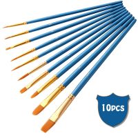 10pcs Paint Brushes Set Round Pointed Tip Nylon Hair Artist Acrylic Paintbrushes for Acrylic Oil Watercolor Face Nail Painting