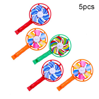 Microgood 5Pcs เด็กที่มีสีสัน Windmill นกหวีดพัฒนาการด้านดนตรีของเล่น Party Props