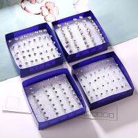 20 Pairs 2mm White Crystal Stud Earrings Set 1Box Rhinestones Earrings kit Wedding Party Memorial day Jewlry Gift For Women