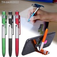 ☃ 4 In 1 Multifunction Ballpoint Pen with LED Light Fold Phone Holder Night Read Writing Pencil Office School Student Stationery