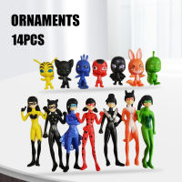 14pcs Ladybug Action Figure Ladybug and Cat Noir Action Figures Toys DesktopLadybug and Cat Noir Action Figures Toys, Desktop Decorative Ornament14pcsLadybug Action FigureGift for Kids Boy Adult