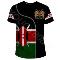 Summer Harajuku Casual Sports Style 3D Print Mens Summer Short Sleeve Africa T-Shirt - Kenya Flag Badge T-Shirt Valves