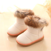 Baby Boy Girl Snow Boots Velvet Plush Winter Boot Kid Water Resistant Cotton Shoes Antiskid Warm Outdoor Walking Shoes for Snowy